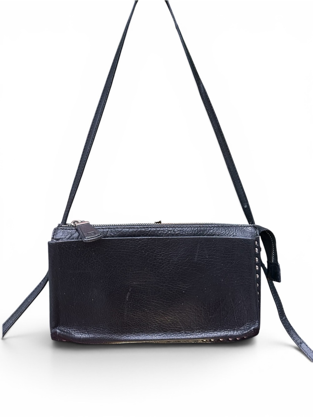 Vintage Bally Erlunda Black Leather Shoulder Bag Adjustable Made in Italy